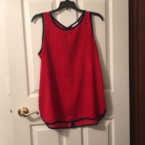 SOLD Worthington Red & Blue Sleeveless Top- M